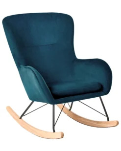 Velvet Rocking Chair Sea Blue ELLAN