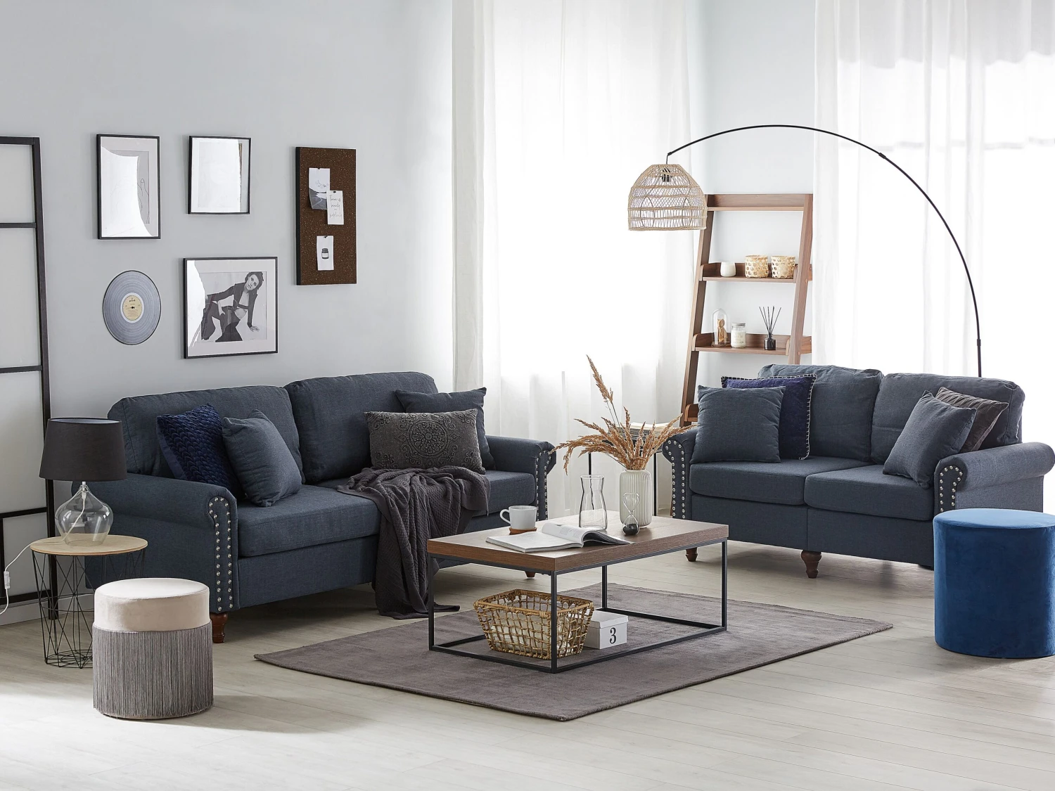 Coffee Table Dark Wood With Black DELANO - Image 3