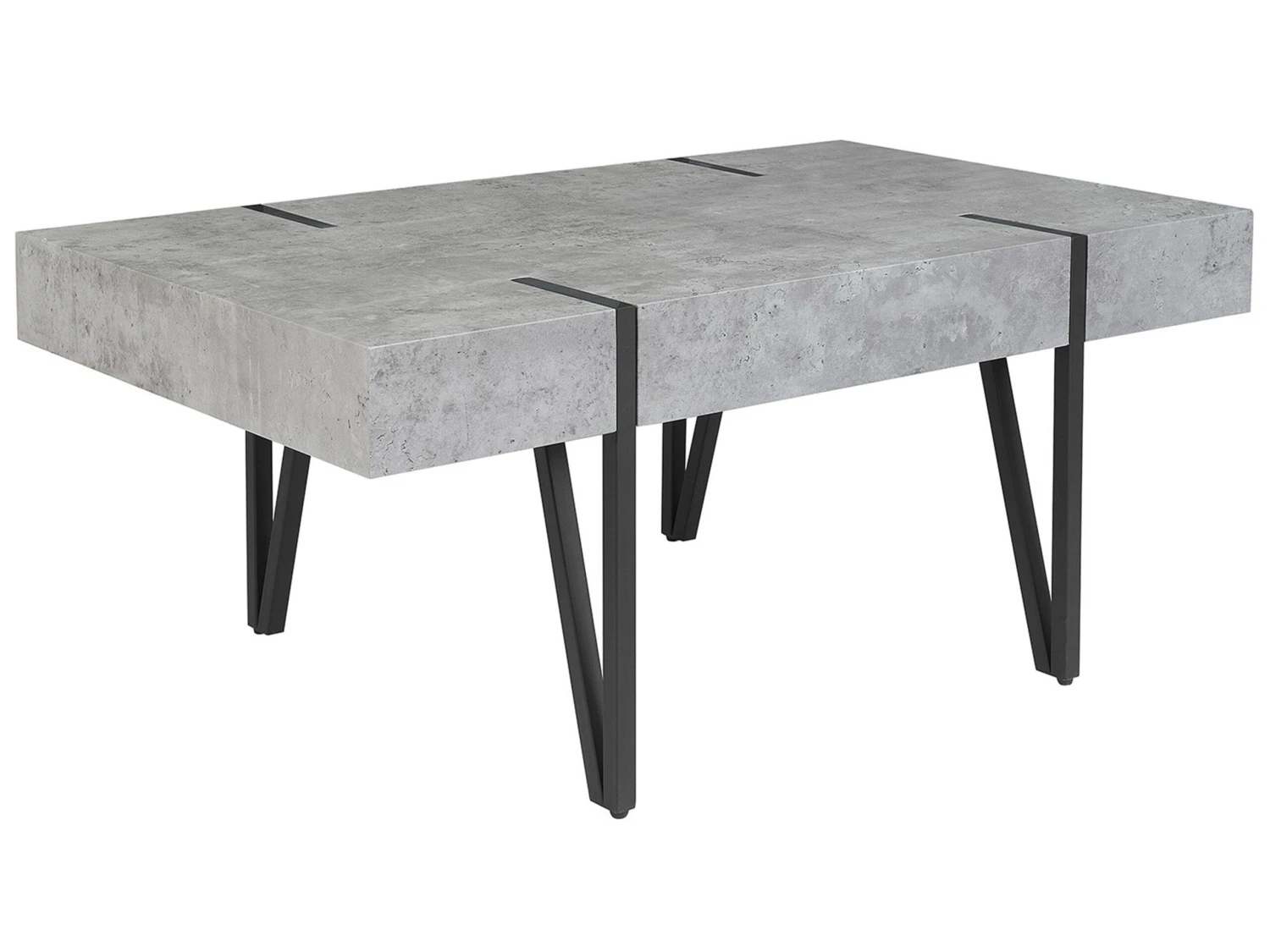 Coffee Table Concrete Effect With Black ADENA
