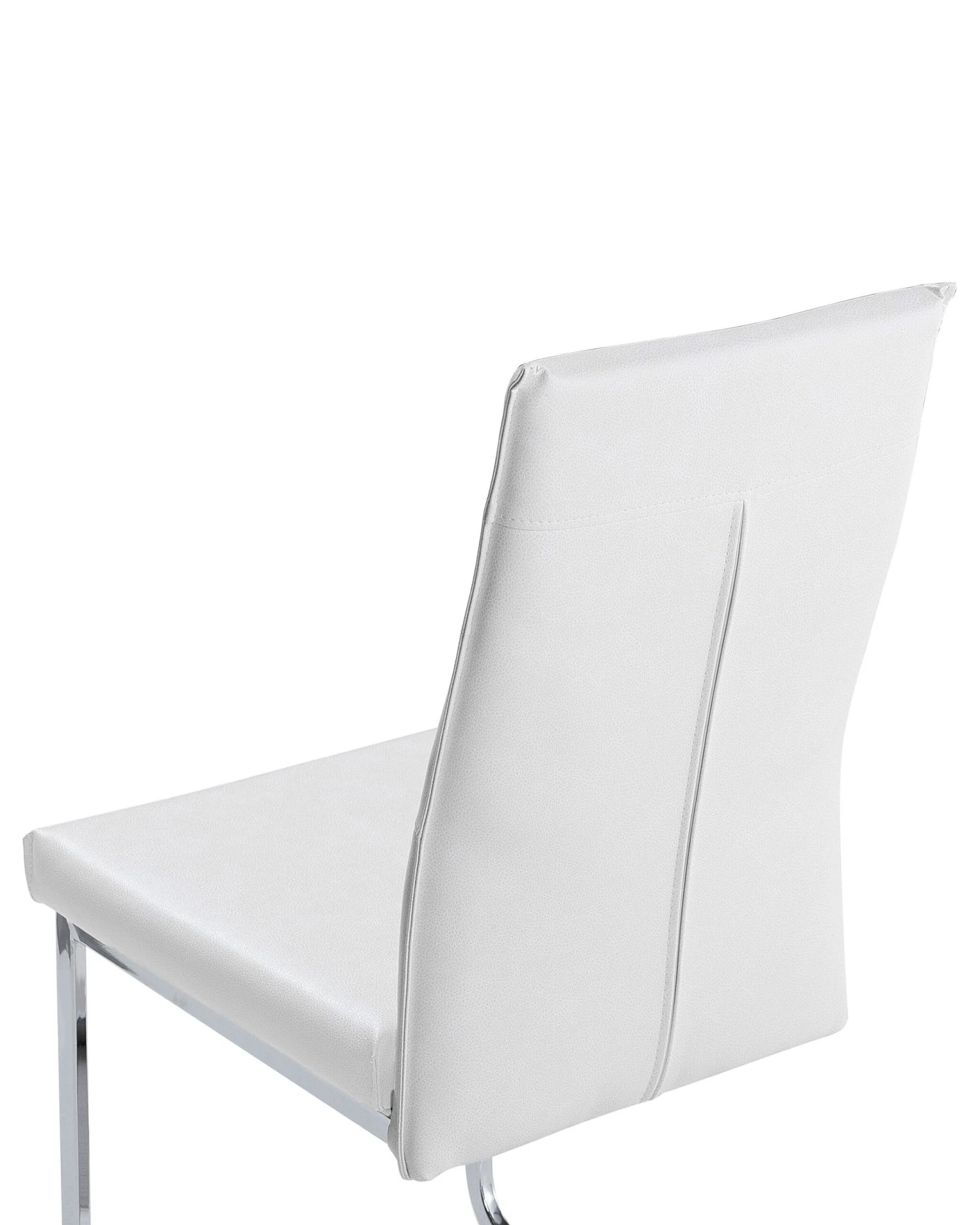 Set Of 2 Faux Leather Dining Chairs White ROCKFORD 8 Set Of 2 Faux Leather Dining Chairs White ROCKFORD - Image 8