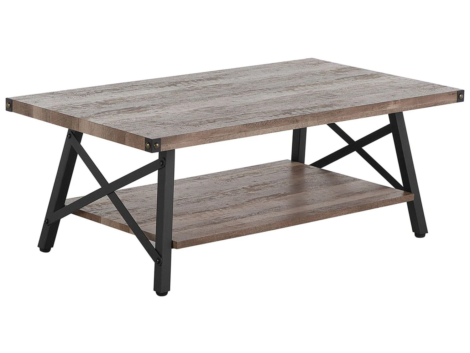 Coffee Table With Shelf Taupe Wood CARLIN