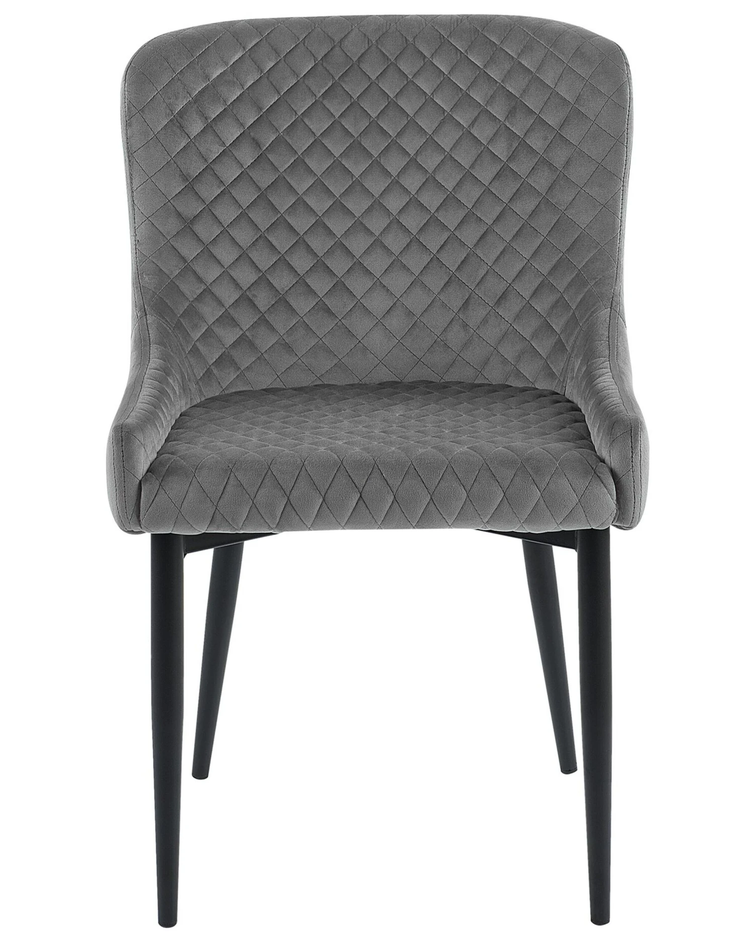 Set Of 2 Velvet Dining Chairs Grey SOLANO 5 Set Of 2 Velvet Dining Chairs Grey SOLANO - Image 5