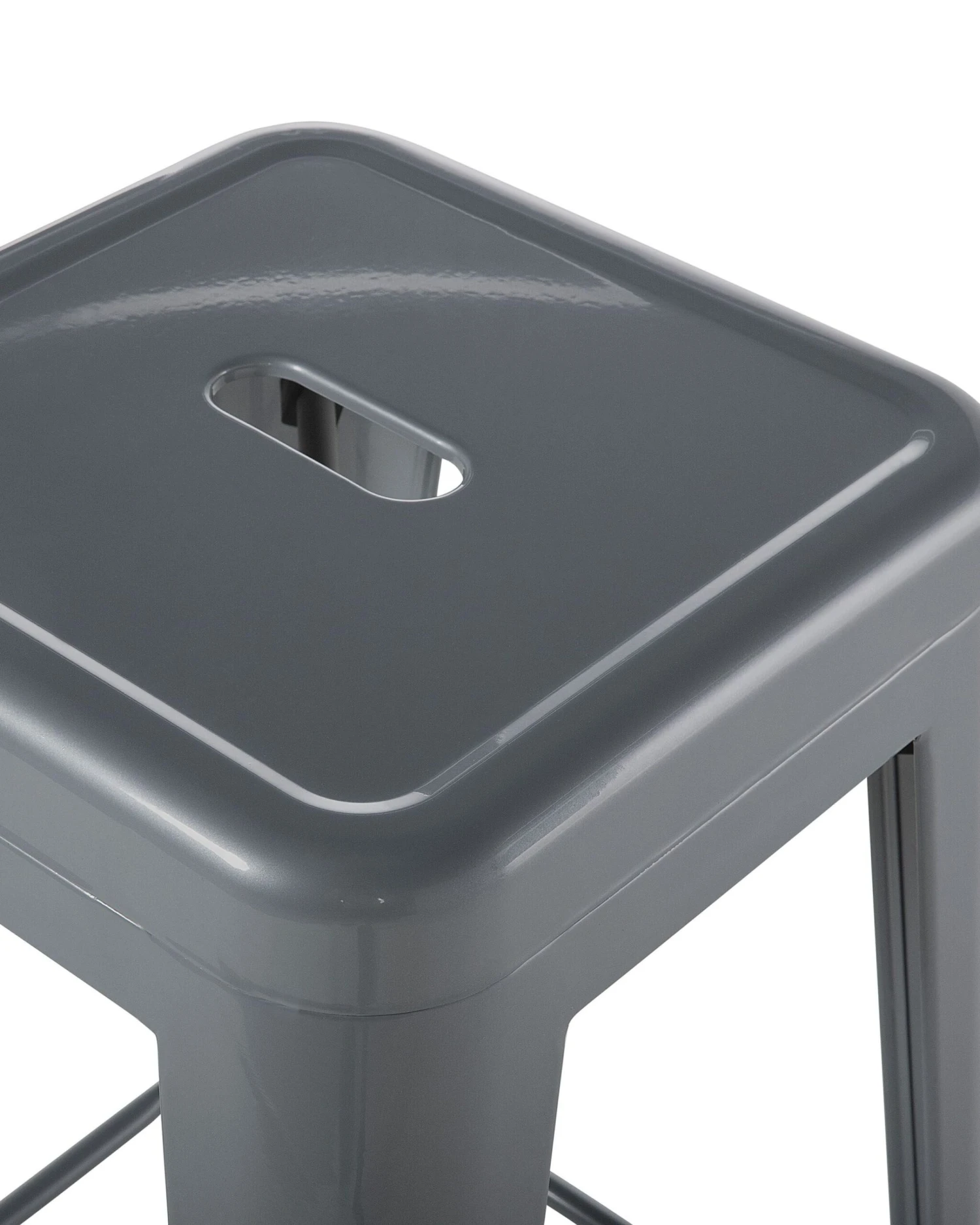 Set Of 2 Metal Stools 76 Cm Grey CABRILLO - Image 4