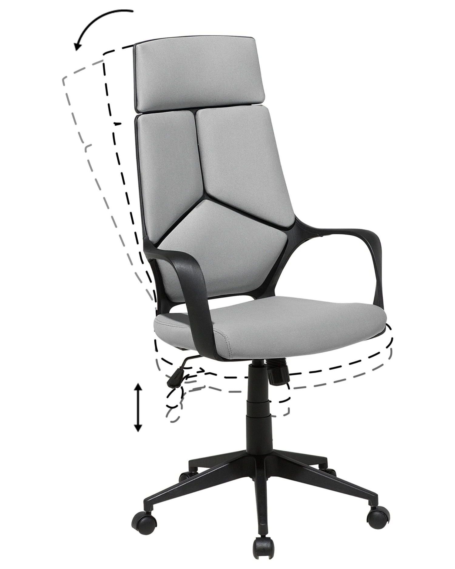 Swivel Office Chair Grey And Black DELIGHT - Image 6