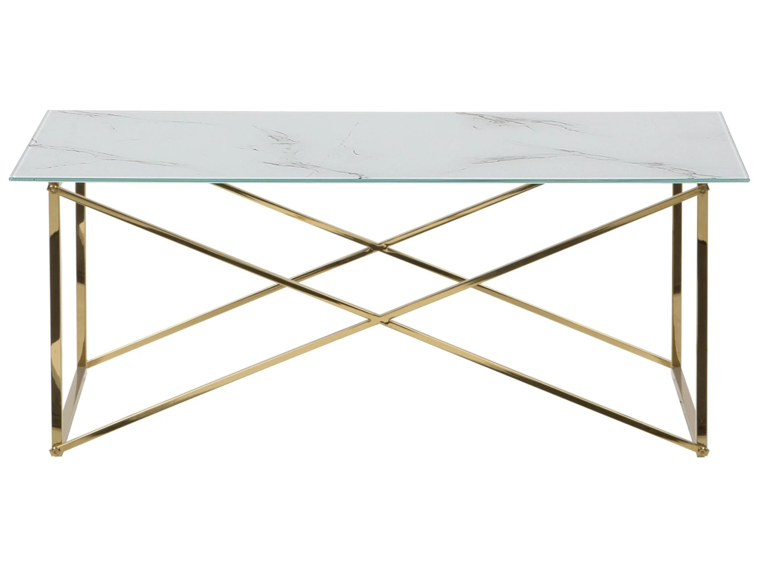 Coffee Table Marble Effect White With Gold EMPORIA 3 Coffee Table Marble Effect White With Gold EMPORIA - Image 3