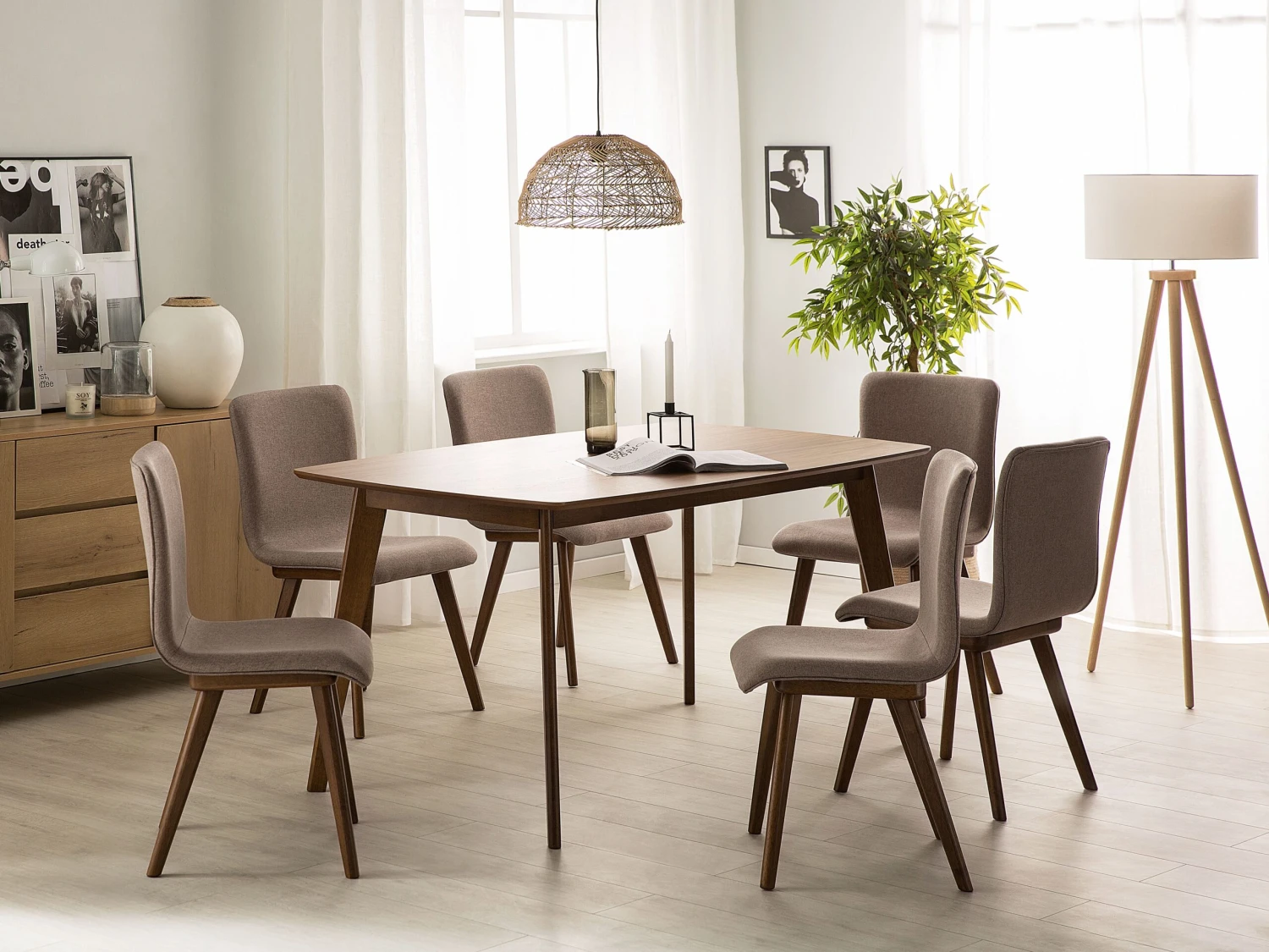Dining Table 150 X 90 Cm Dark Wood IRIS - Image 6