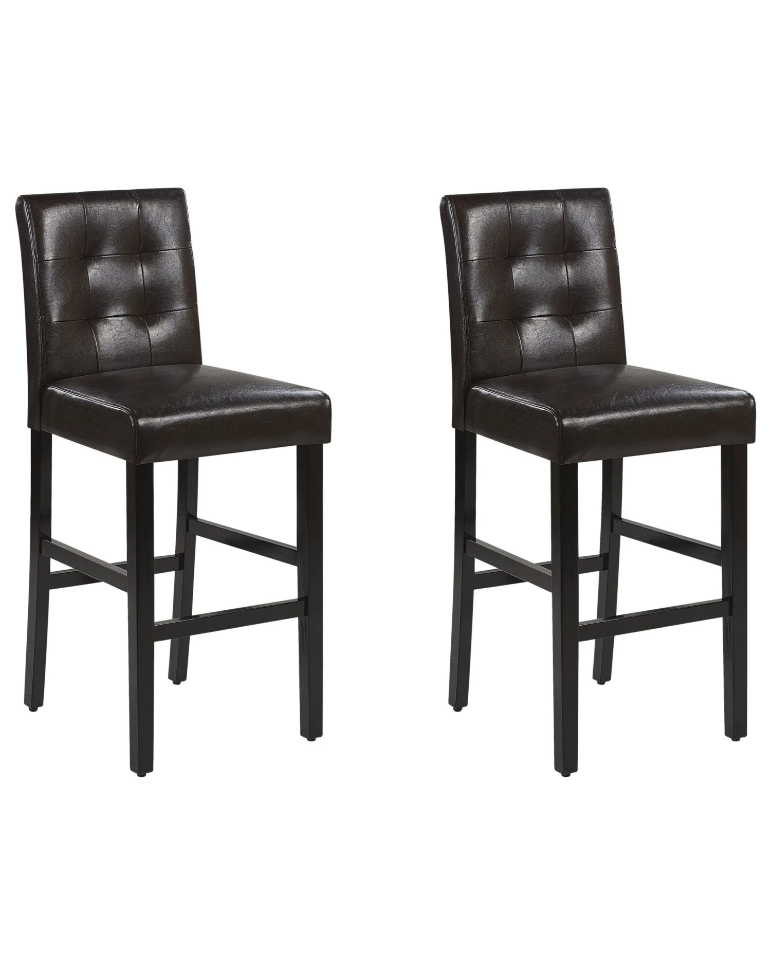 Set Of 2 Bar Chairs Faux Leather Brown MADISON 1 Set Of 2 Bar Chairs Faux Leather Brown MADISON