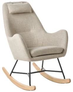 Fabric Rocking Chair Light Beige ARRIE