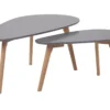 Nest Of 2 Tables Grey With Light Wood FLY III