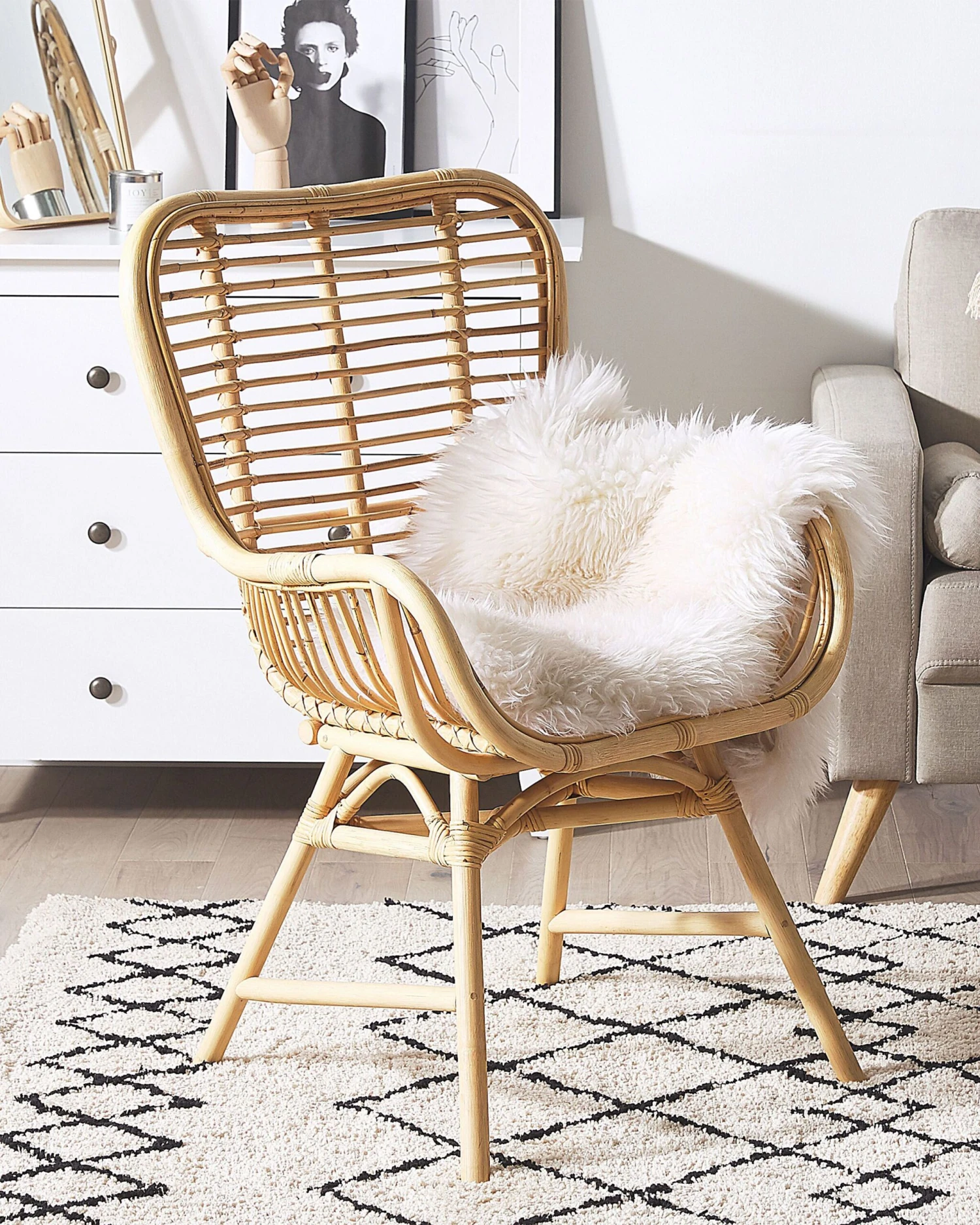 Rattan Accent Chair Natural TOGO 2 Rattan Accent Chair Natural TOGO - Image 2