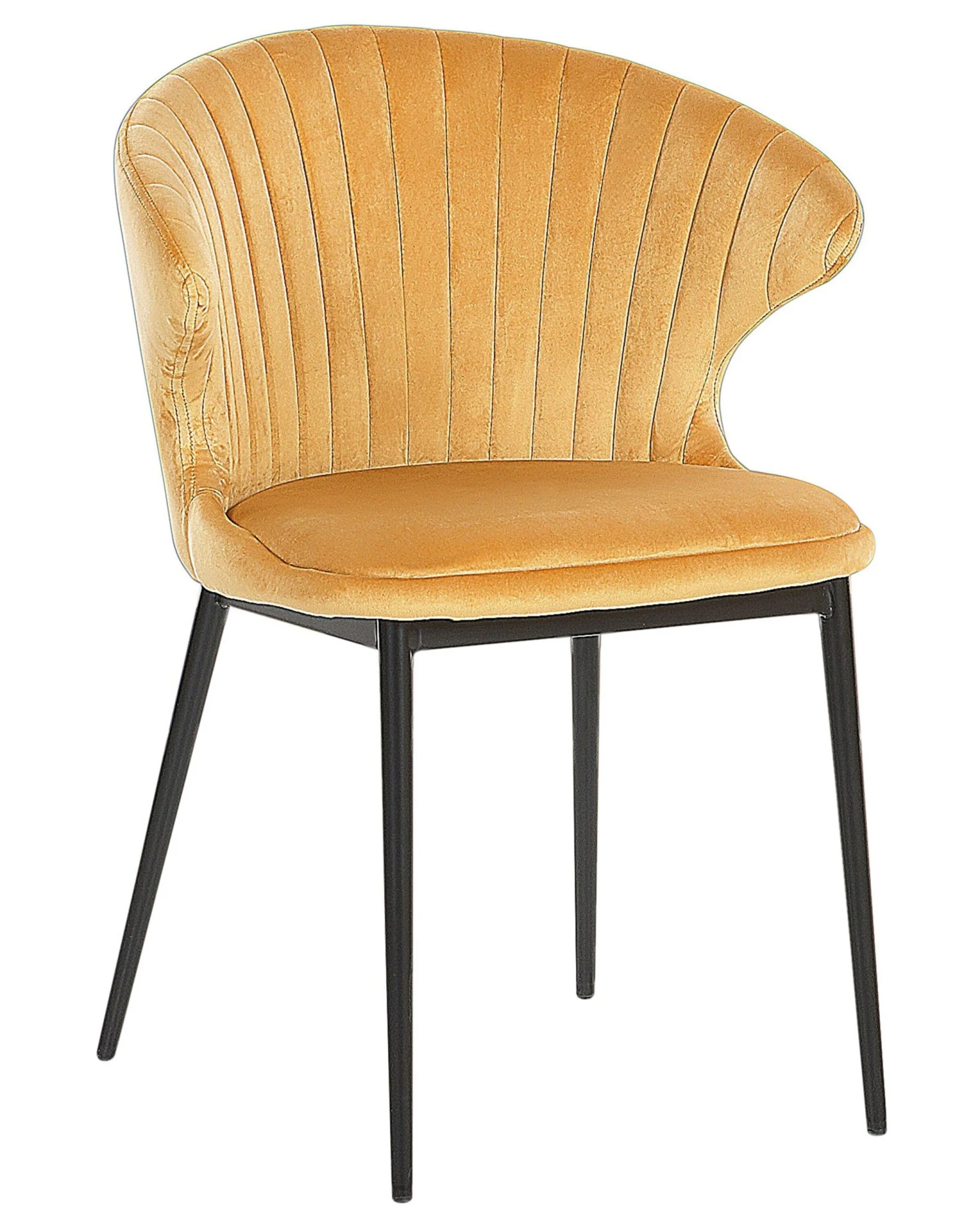 Set Of 2 Velvet Dining Chairs Yellow AUGUSTA 5 Set Of 2 Velvet Dining Chairs Yellow AUGUSTA - Image 5