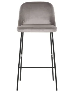 Set Of 2 Velvet Bar Chairs Grey NEKOMA 12 Set Of 2 Velvet Bar Chairs Grey NEKOMA -Best Furniture Store undef src sa picid 767706 type whitesh image scaled