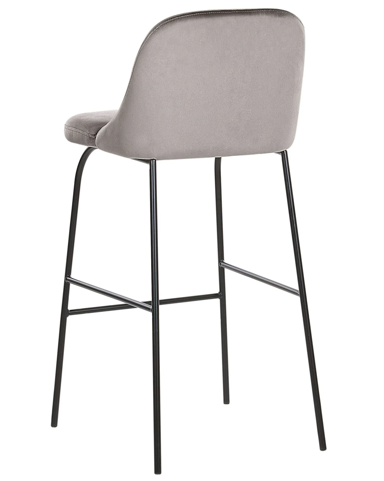 Set Of 2 Velvet Bar Chairs Grey NEKOMA 5 Set Of 2 Velvet Bar Chairs Grey NEKOMA - Image 5