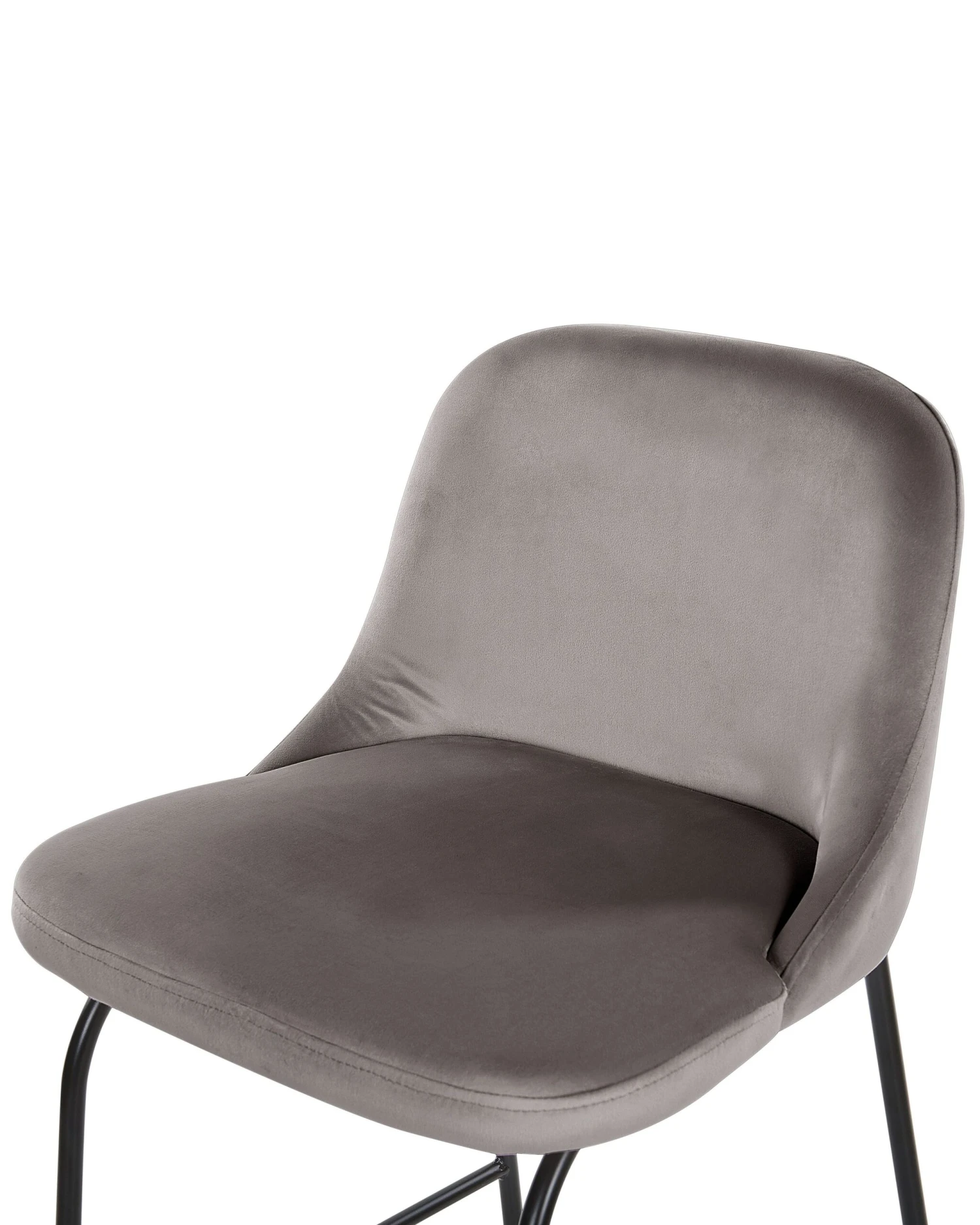 Set Of 2 Velvet Bar Chairs Grey NEKOMA 6 Set Of 2 Velvet Bar Chairs Grey NEKOMA - Image 6