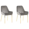 Set Of 2 Velvet Dining Chairs Grey LOVERNA
