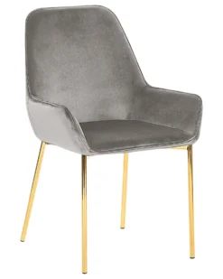 Set Of 2 Velvet Dining Chairs Grey LOVERNA -Best Furniture Store undef src sa picid 767743 type whitesh image scaled