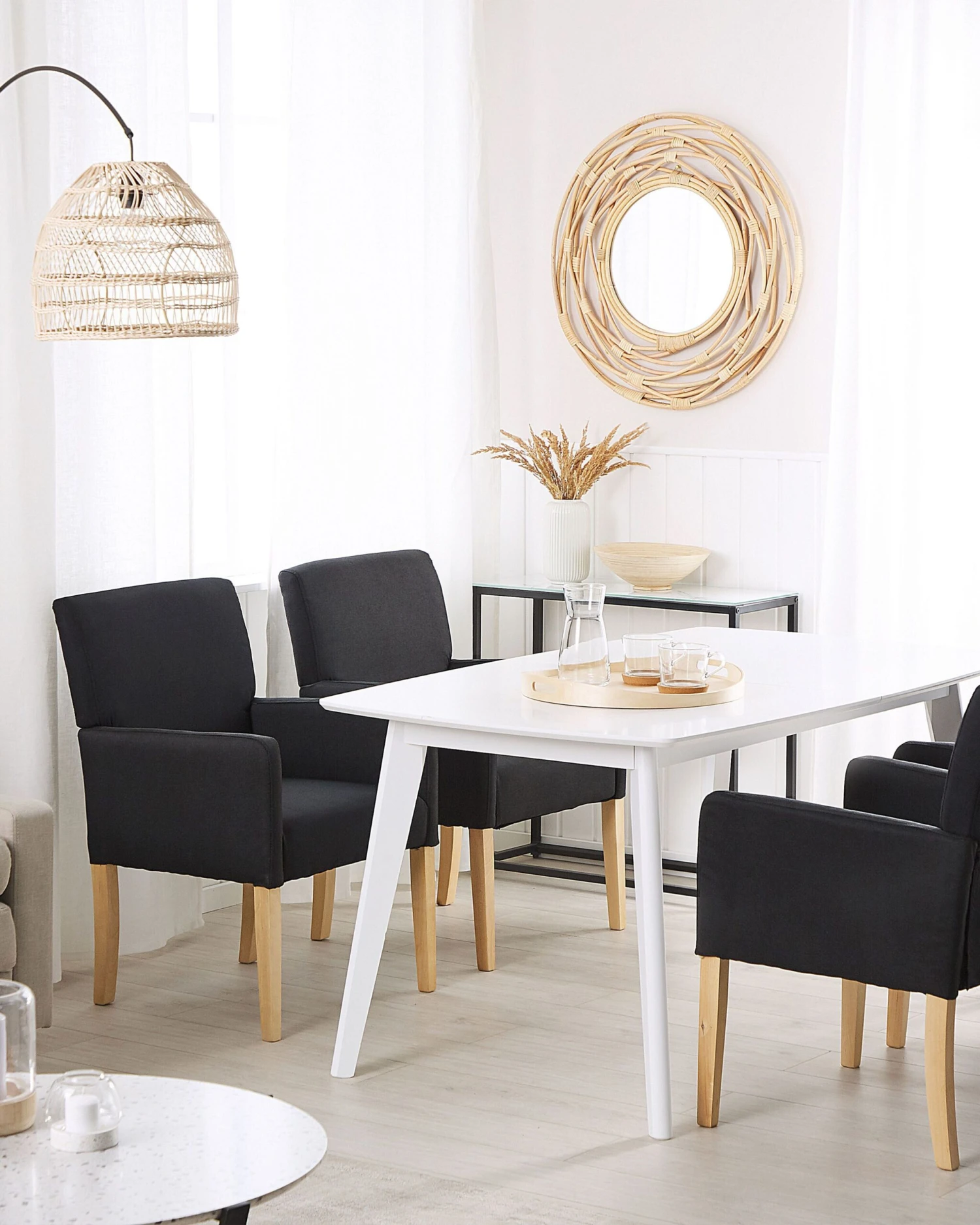 Fabric Dining Chair Black ROCKEFELLER - Image 3