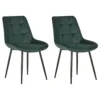 Set Of 2 Velvet Dining Chairs Green MELROSE