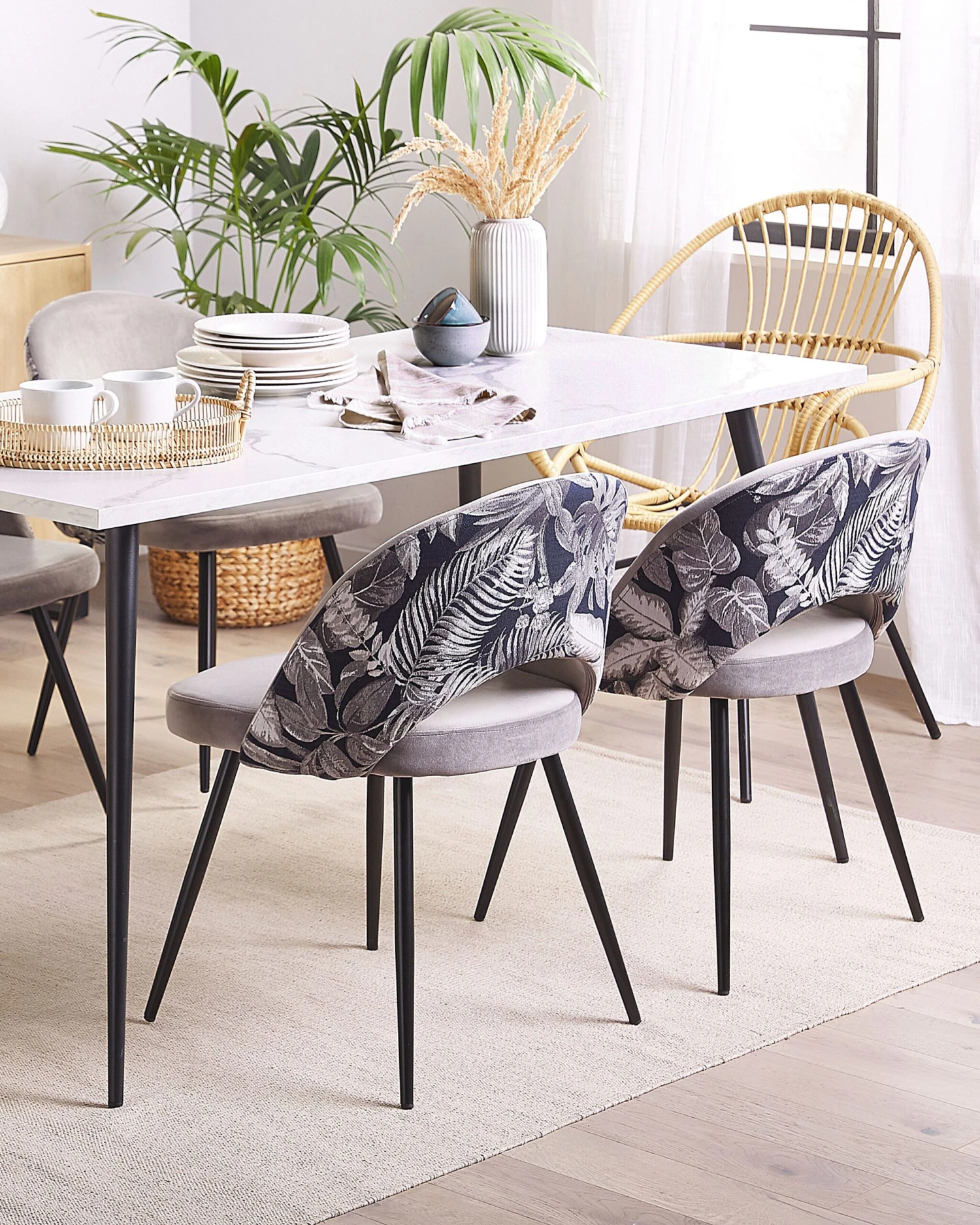 Set Of 2 Velvet Dining Chairs Grey VIVIAN 2 Set Of 2 Velvet Dining Chairs Grey VIVIAN - Image 2