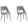 Set Of 2 Velvet Dining Chairs Grey ANSLEY
