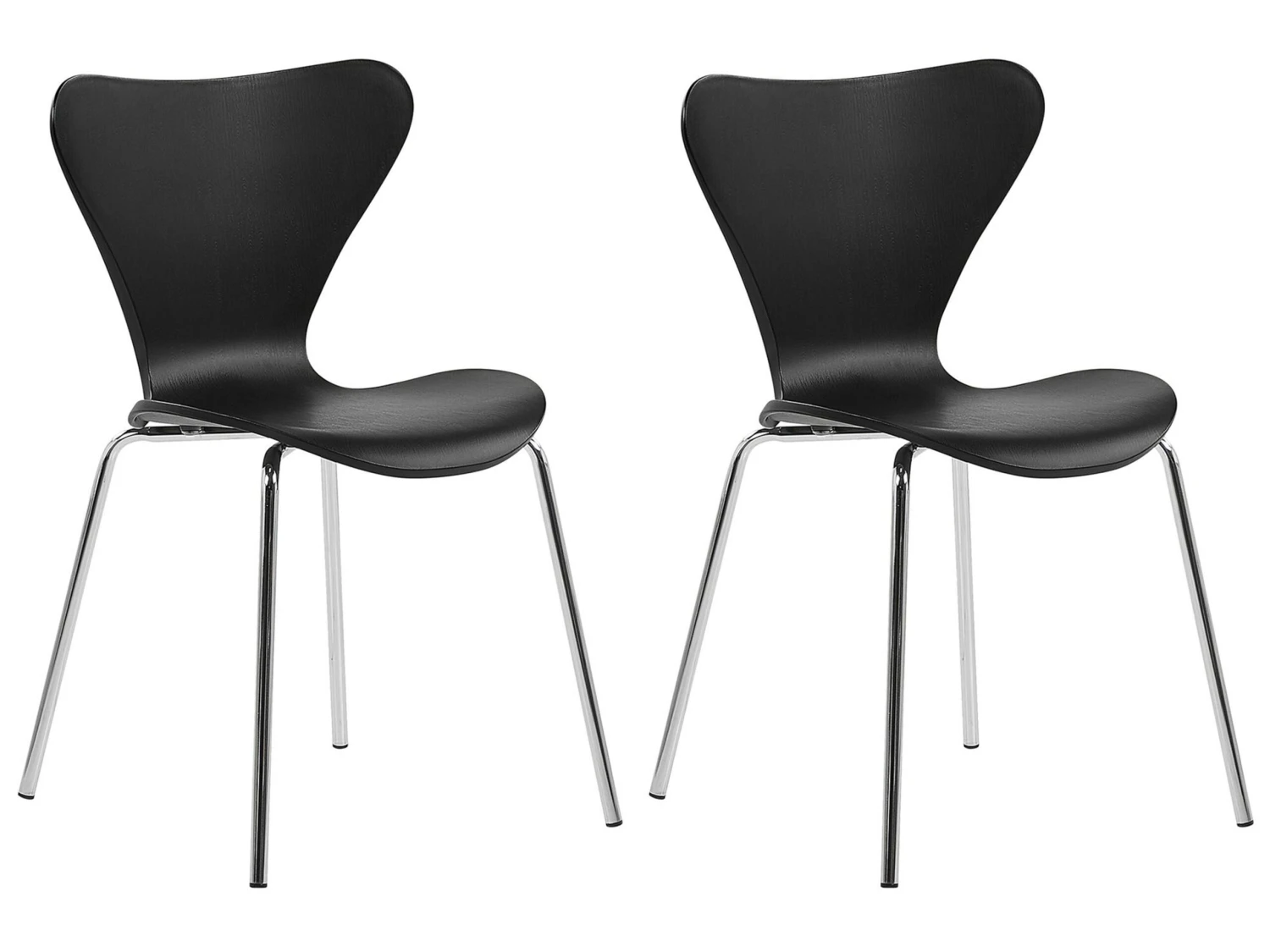 Set Of 2 Dining Chairs Black BOONVILLE