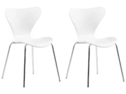 Set Of 2 Dining Chairs White BOONVILLE