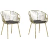 Set Of 2 Metal Accent Chairs Gold HOBACK