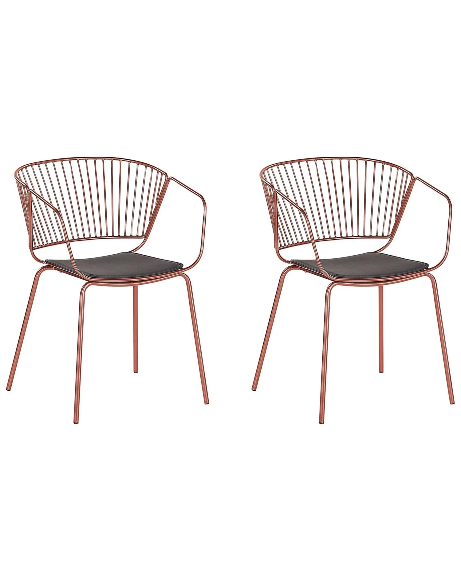 Set Of 2 Metal Accent Chairs Copper RIGBY 1 Set Of 2 Metal Accent Chairs Copper RIGBY