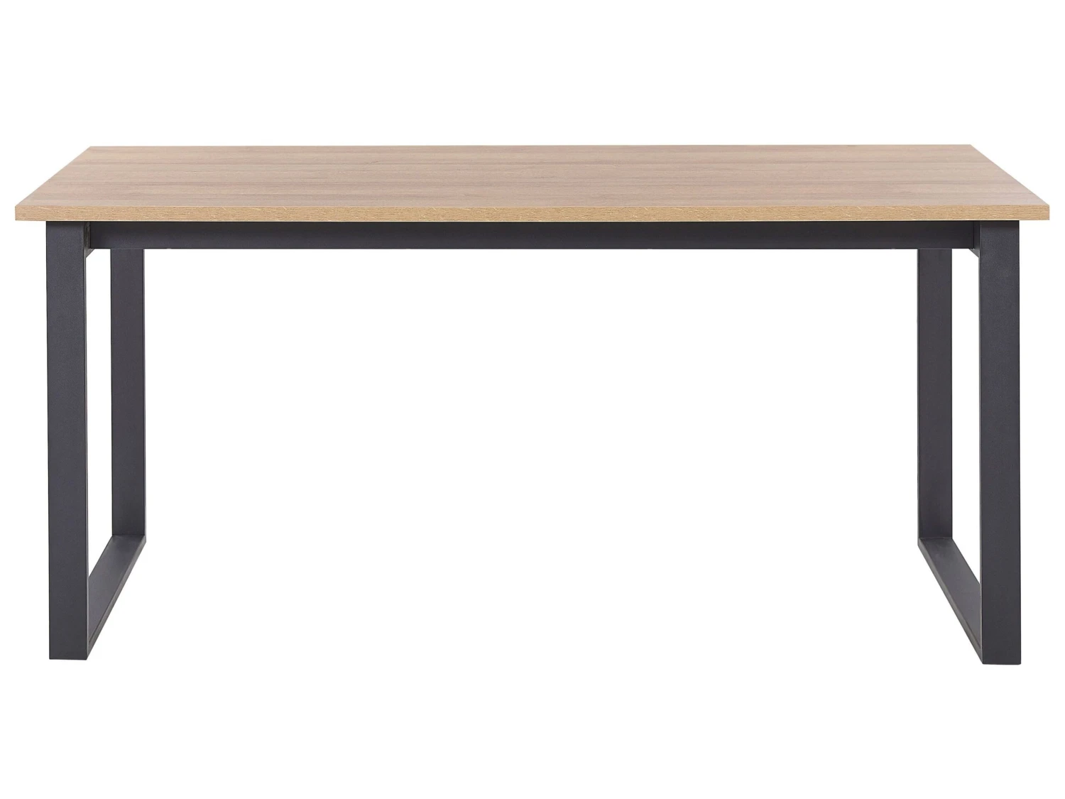 Dining Table 160 X 80 Cm Dark Wood With Black BERLIN 4 Dining Table 160 X 80 Cm Dark Wood With Black BERLIN - Image 4
