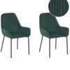 Set Of 2 Jumbo Cord Dining Chairs Green LOVERNA
