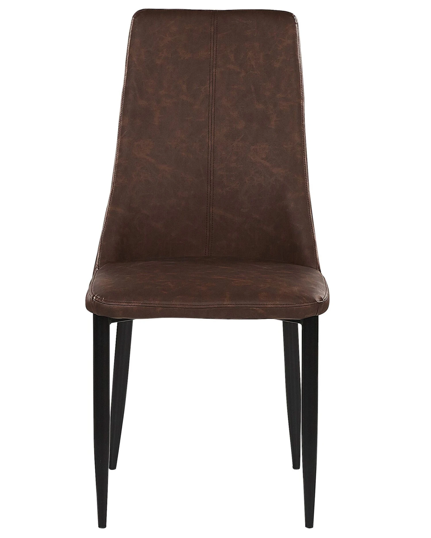 Set Of 2 Faux Leather Dining Chairs Brown CLAYTON - Image 3