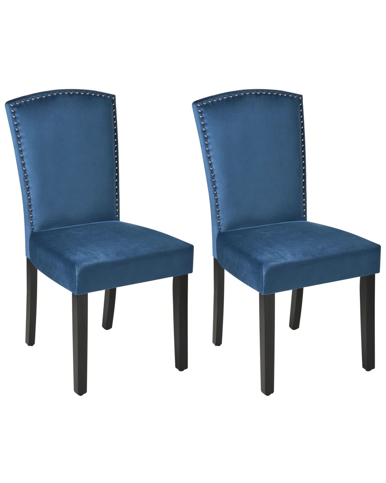 Set Of 2 Velvet Dining Chairs Blue PISECO