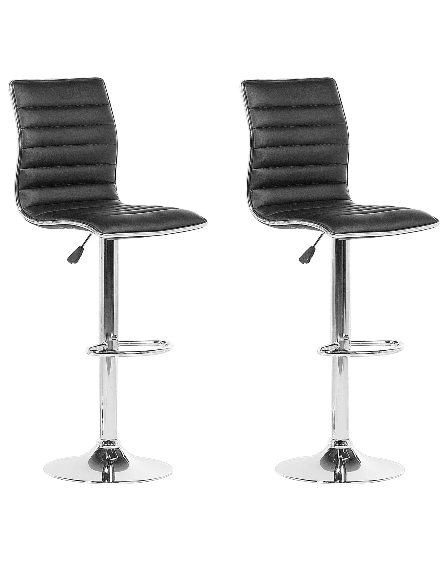 Set Of 2 Faux Leather Bar Stools Black LUCERNE 1 Set Of 2 Faux Leather Bar Stools Black LUCERNE