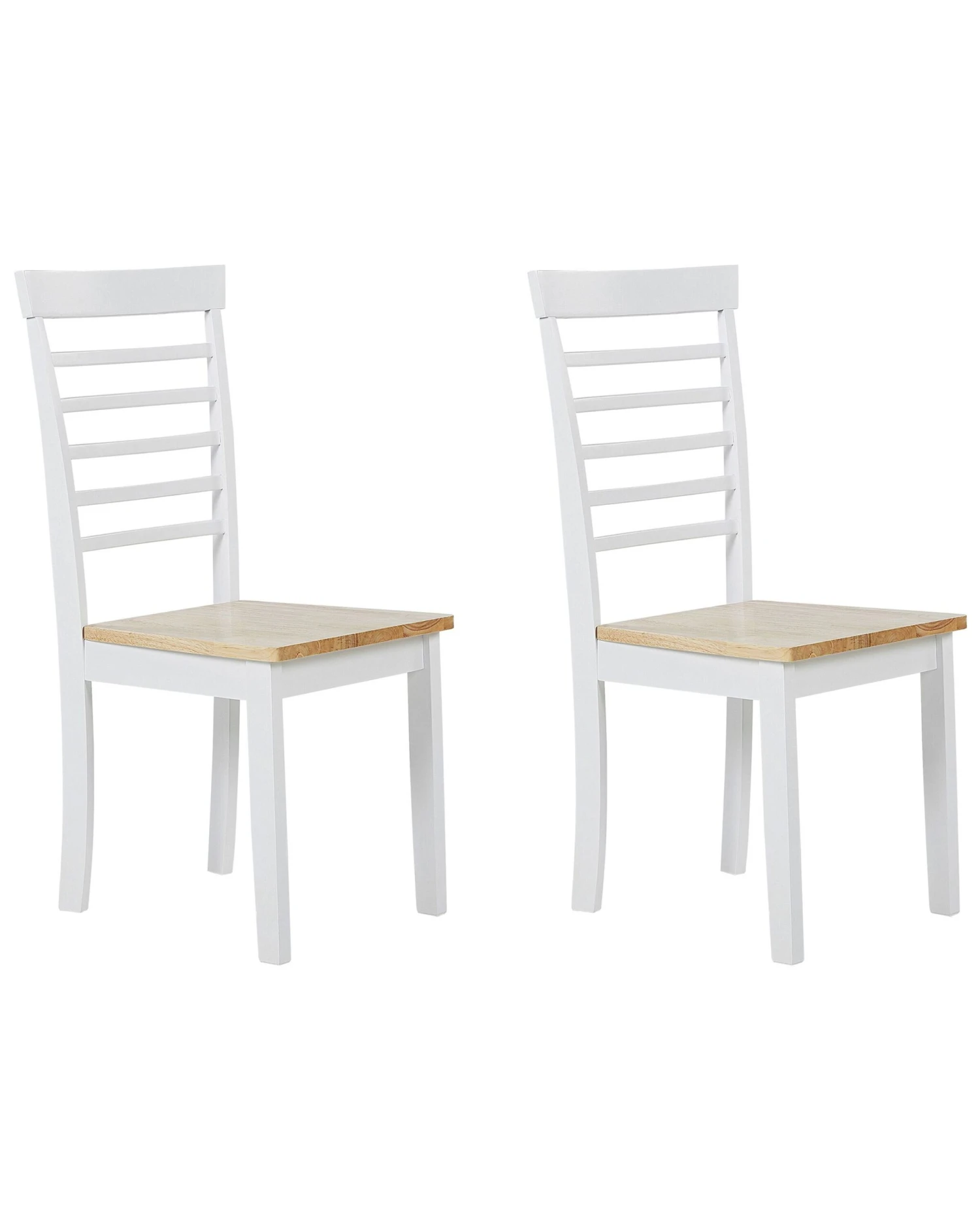 Set Of 2 Dining Chairs Light Wood And White BATTERSBY 1 Set Of 2 Dining Chairs Light Wood And White BATTERSBY