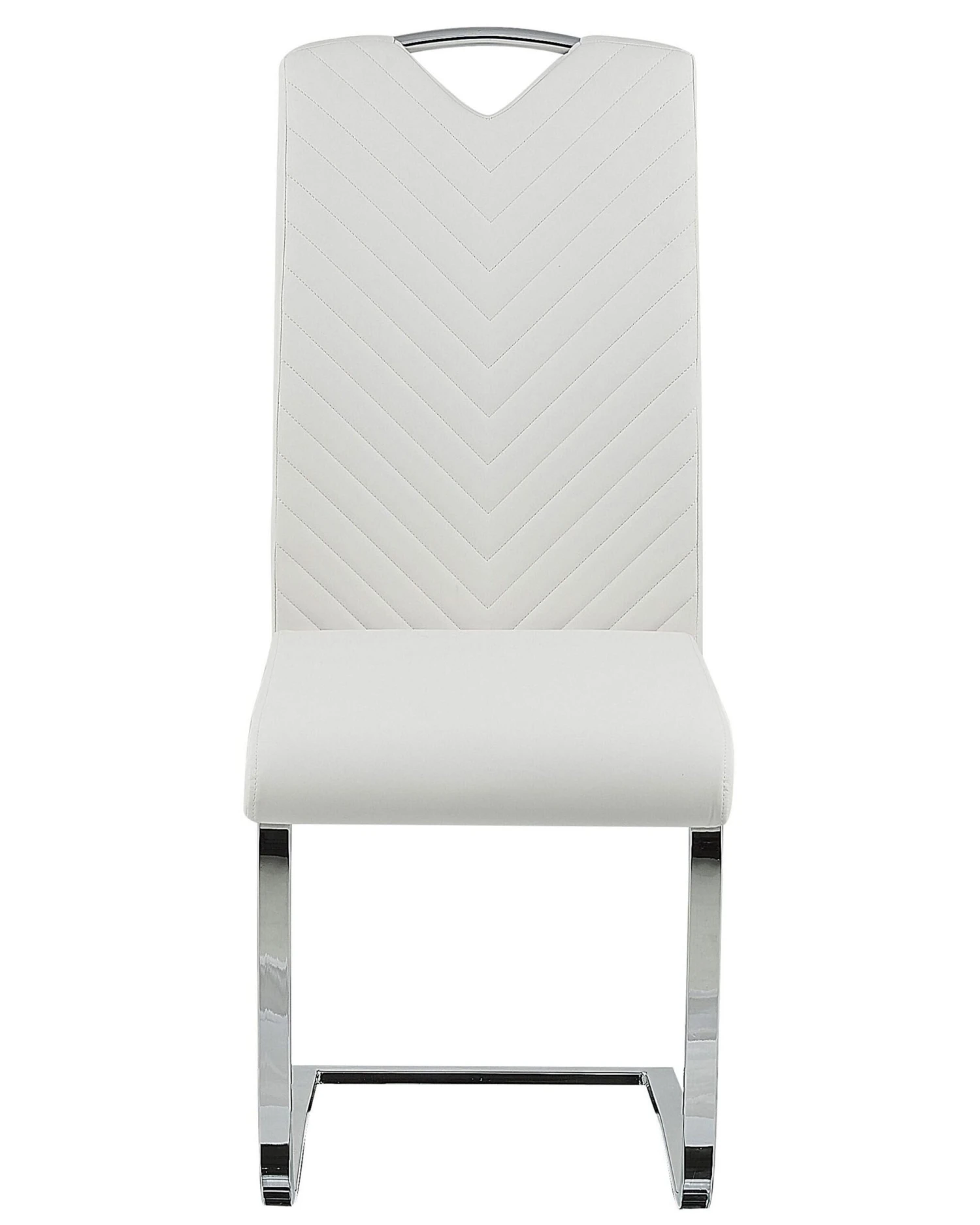 Set Of 2 Faux Leather Dining Chairs Off-White PICKNES 6 Set Of 2 Faux Leather Dining Chairs Off-White PICKNES - Image 6