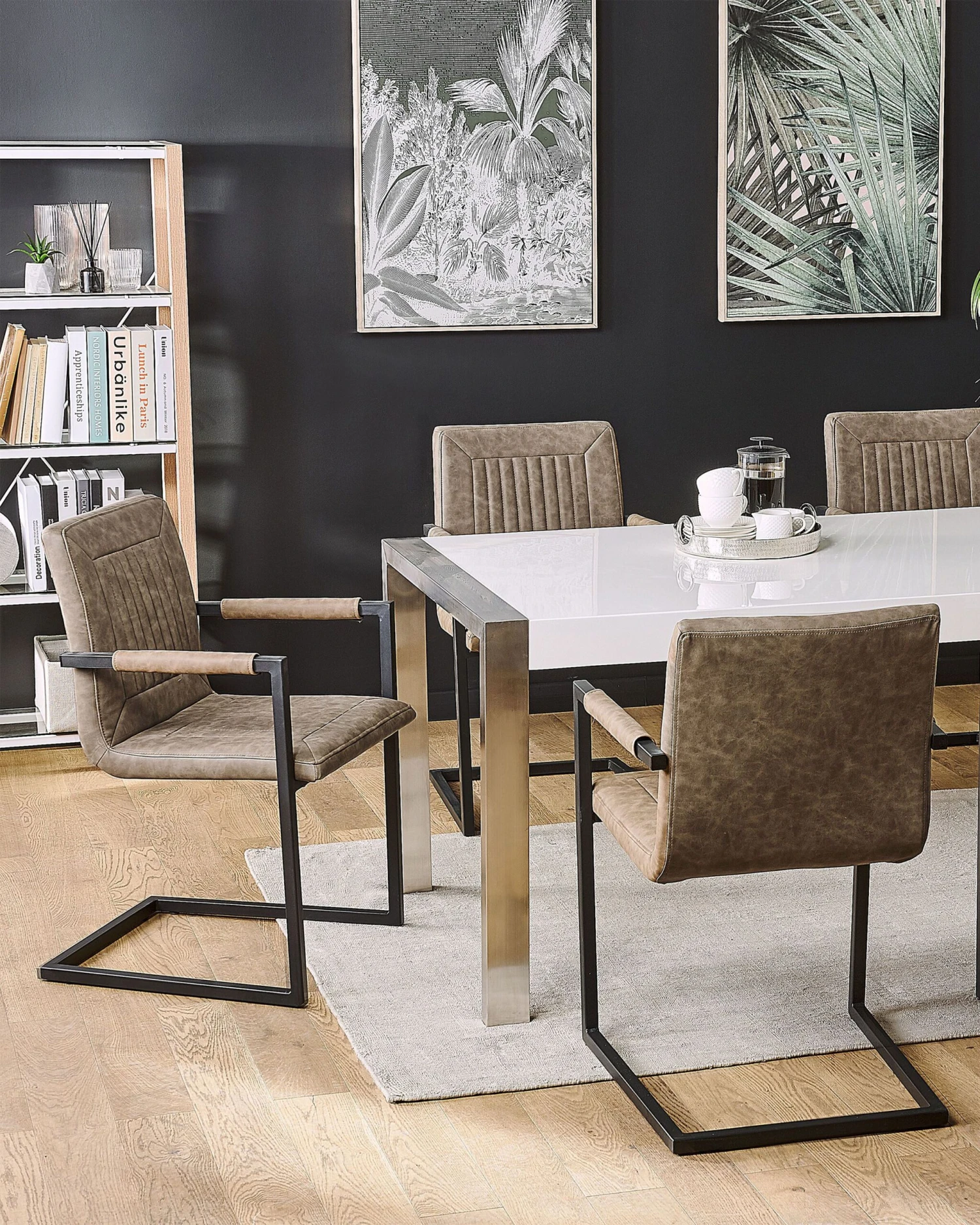 Set Of 2 Faux Leather Dining Chairs Brown BRANDOL - Image 2