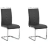 Set Of 2 Faux Leather Dining Chairs Black GREEDIN