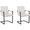 Set Of 2 Faux Leather Dining Chairs Off-White BUFORD