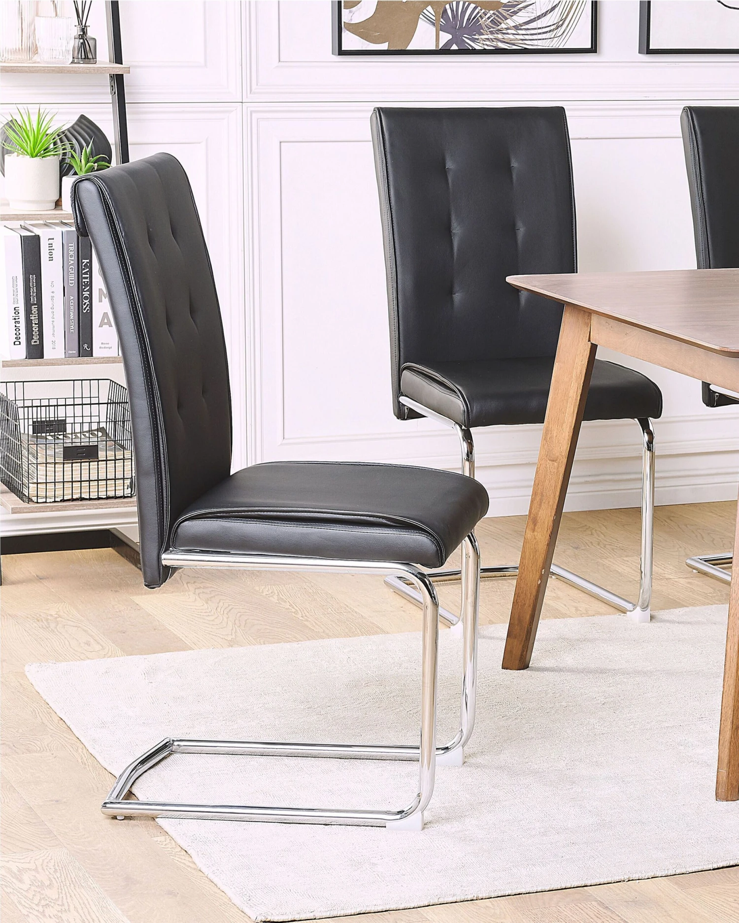 Set Of 2 Faux Leather Dining Chairs Black ROVARD 2 Set Of 2 Faux Leather Dining Chairs Black ROVARD - Image 2