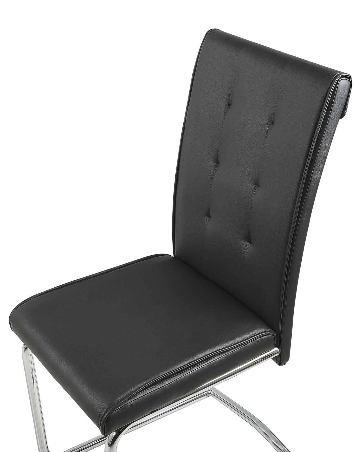 Set Of 2 Faux Leather Dining Chairs Black ROVARD 6 Set Of 2 Faux Leather Dining Chairs Black ROVARD - Image 6