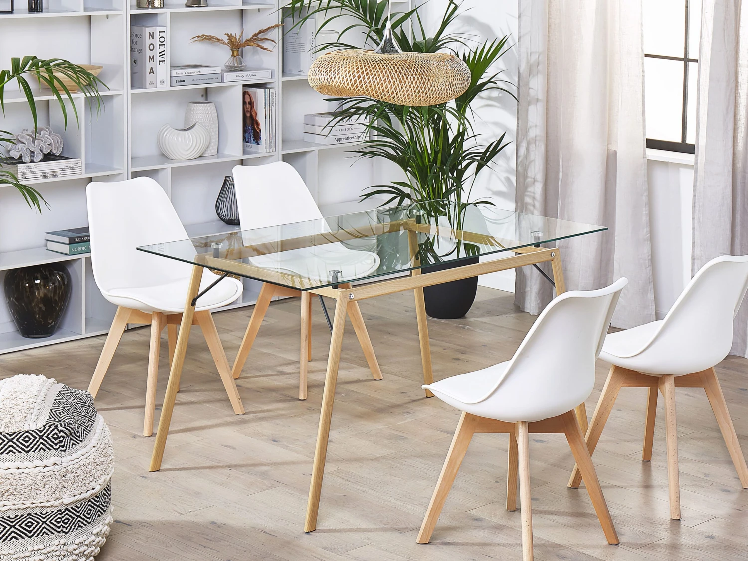 Glass Top Dining Table 140 X 80 Cm KAMINA 2 Glass Top Dining Table 140 X 80 Cm KAMINA - Image 2