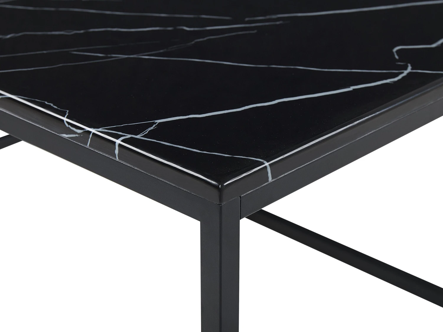 Coffee Table Marble Effect Black DELANO - Image 5