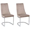Set Of 2 Velvet Dining Chairs Beige ALTOONA