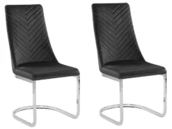 Set Of 2 Velvet Dining Chairs Black ALTOONA