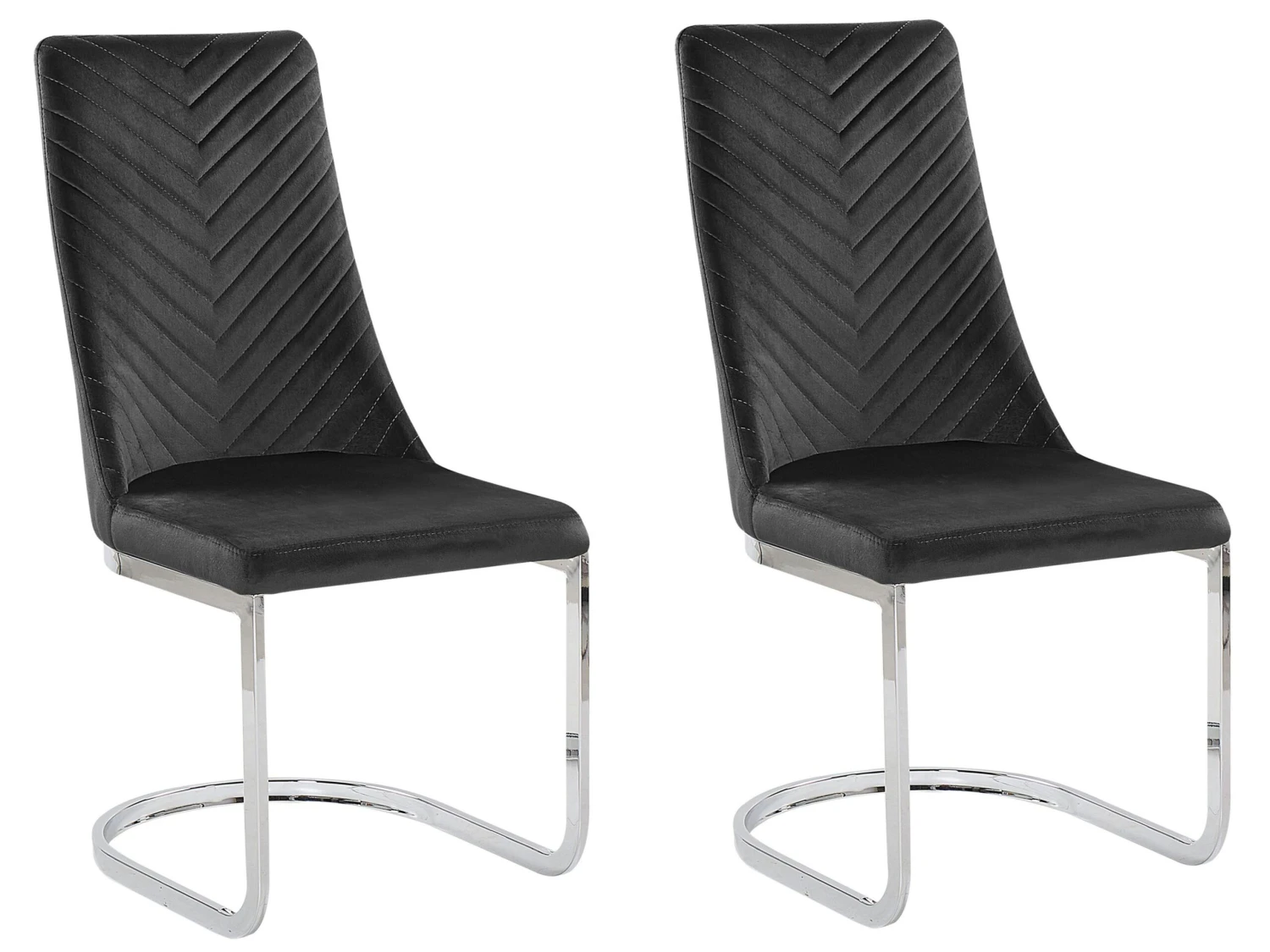 Set Of 2 Velvet Dining Chairs Black ALTOONA