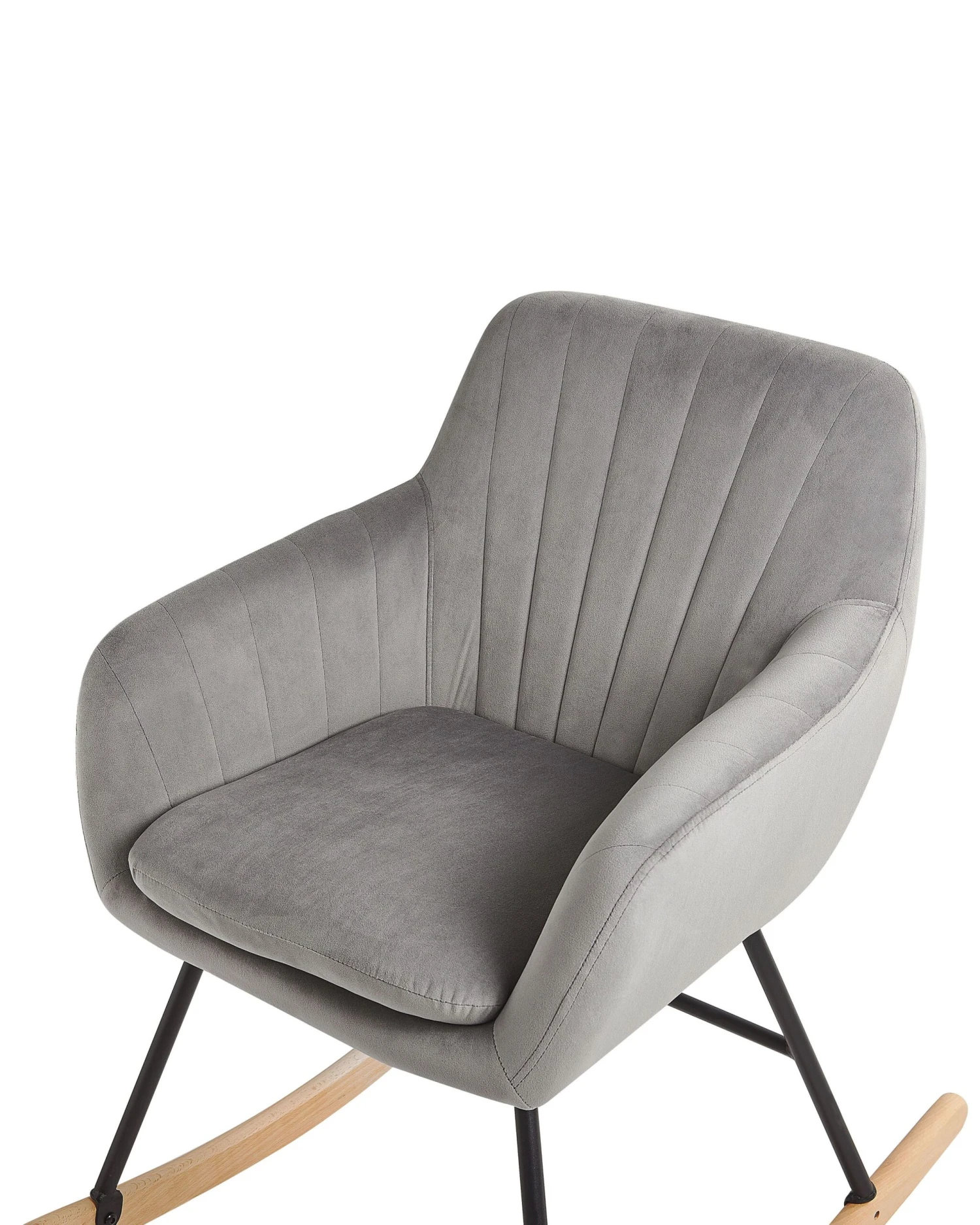 Velvet Rocking Chair Grey LIARUM 5 Velvet Rocking Chair Grey LIARUM - Image 5