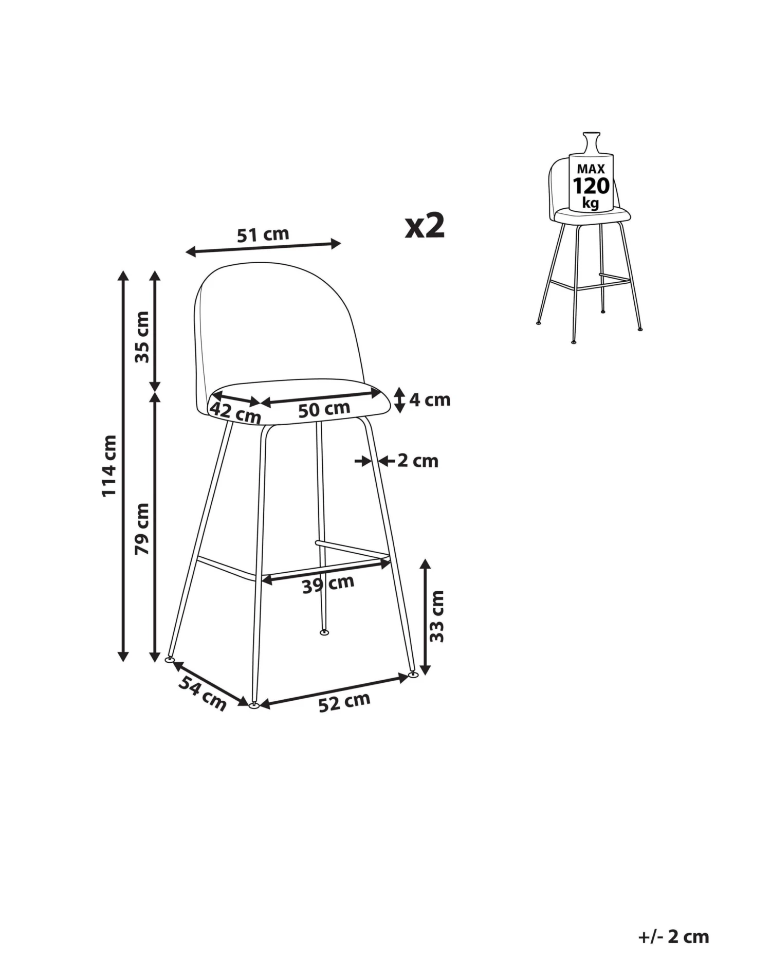 Set Of 2 Velvet Bar Chairs Grey ARCOLA - Image 9