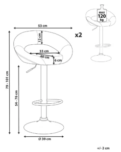 Set Of 2 Faux Leather Swivel Bar Stools Black PEORIA -Best Furniture Store undef src sa picid 802534 type whitesh image scaled