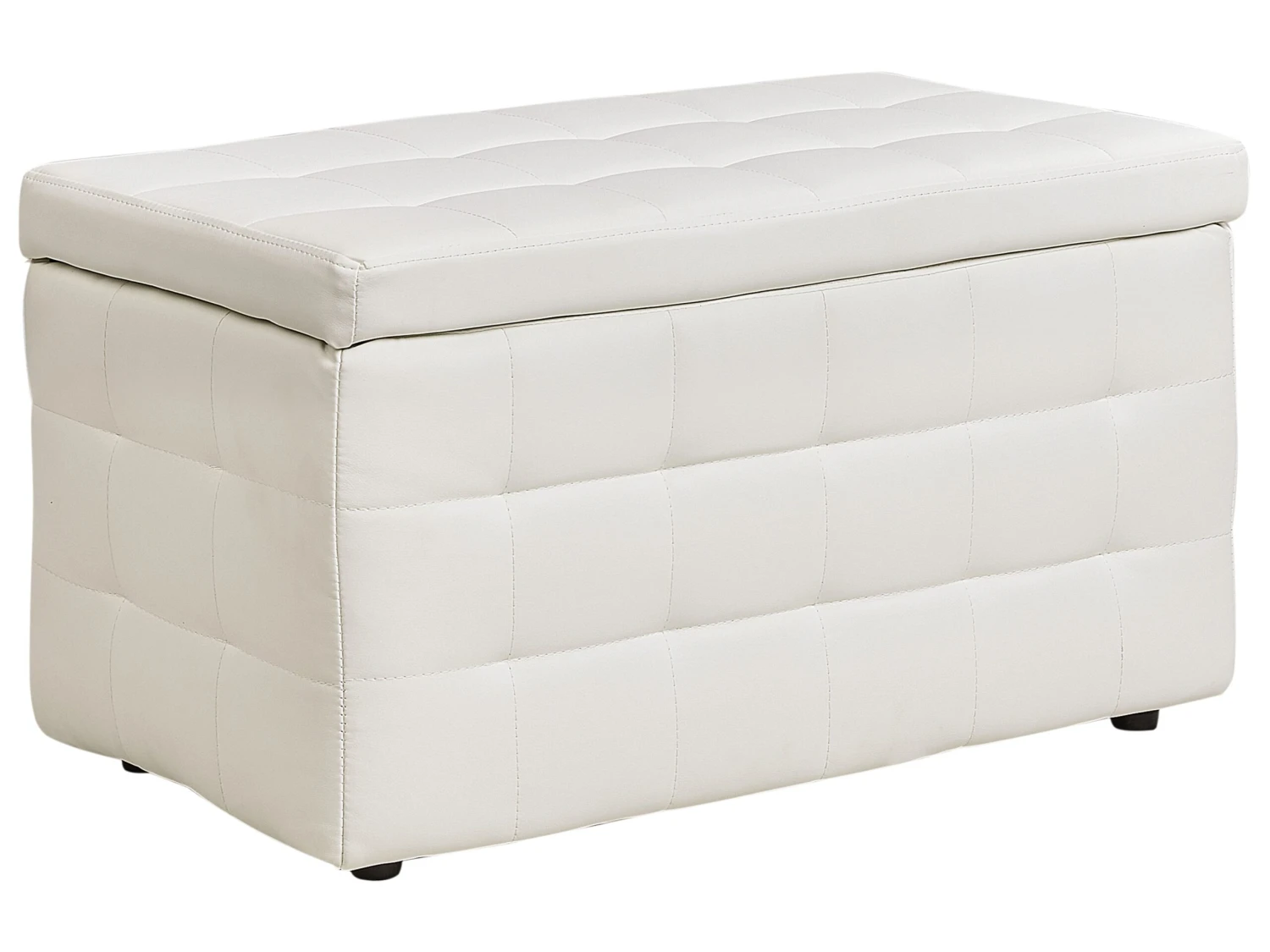 Faux Leather Storage Ottoman White MICHIGAN 1 Faux Leather Storage Ottoman White MICHIGAN