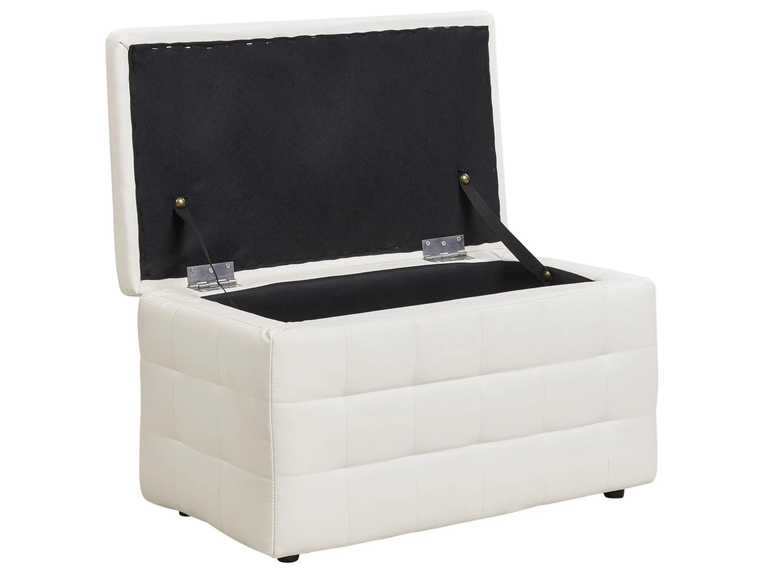 Faux Leather Storage Ottoman White MICHIGAN 5 Faux Leather Storage Ottoman White MICHIGAN - Image 5